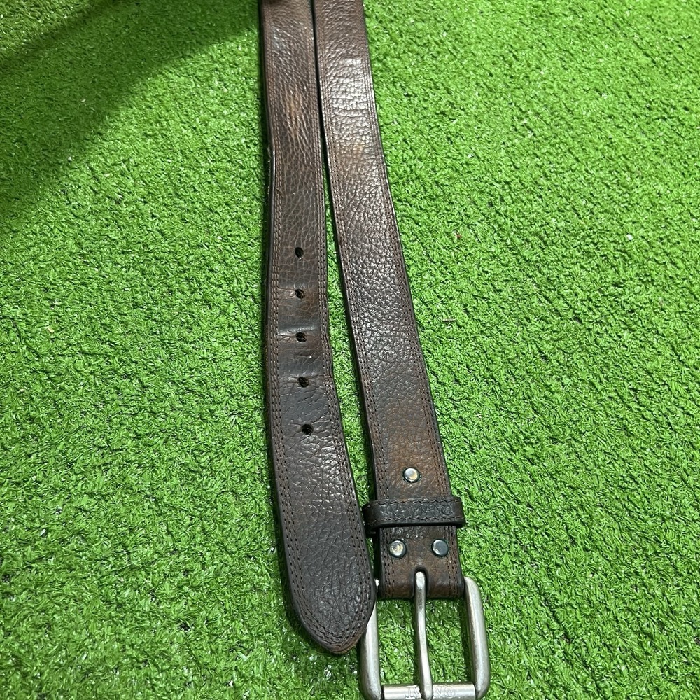 Ariat Mens Work Belt SZ 40 Triple Stitch Heavy Duty Roller Buckle Leather Belt